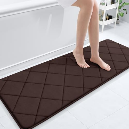 OLANLY Memory Foam Bath Mat 59x20, Ultra Soft and Absorbent Bathroom Rugs