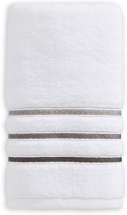 Bath Towels Set for Bathroom – Luxury 6-Piece Cotton Towels, Soft Absorbent & Quick Dry, 600 GSM Bath Towels for Bathroom, Hotel Spa Quality (White/Charcoal, 6- Bath Towel Set)
