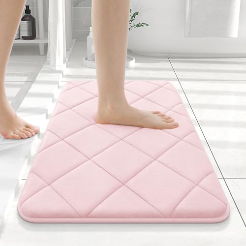 OLANLY Memory Foam Bath Mat 24x16, Ultra Soft and Absorbent Bathroom Rugs