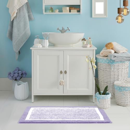 CozeCube Lavender Bath Mat 24"x16" Non Slip Washable Rug