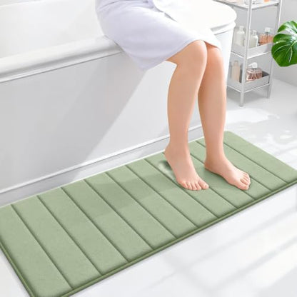 OLANLY Memory Foam Long Bathroom Rugs Runner 47x17, Super Soft Absorbent