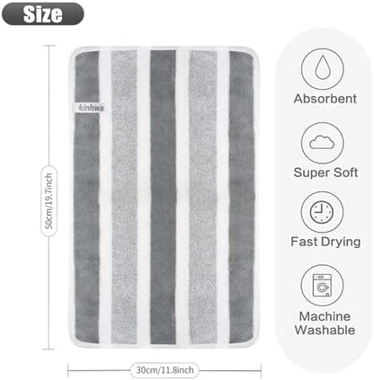 KinHwa Hand Towels for Bathroom, Microfiber Face Towels, 11x20 Inch, 2 Pack