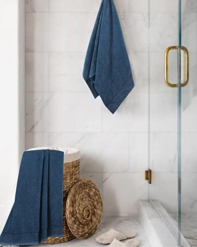 BELIZZI HOME Ultra Soft 2 Pack Oversized Bath Towel Set 28x55 inches, 100% Cotton Large Bath Towels, Ultra Absorbant Compact Quickdry & Lightweight Towel, Ideal for Gym Travel Camp Pool - Mineral Blue