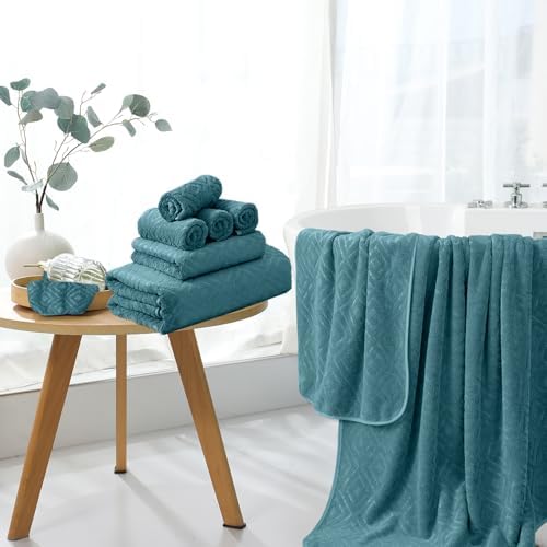 Bath Towel Set of 4 Extra Large Bath Sheet 35"x70" Oversized Bath Towel Soft Microfiber Bathroom Towel for Adults Highly Absorbent Quick Dry Towel for Bathroom,Hotel,Shower Bath Sheet Turquoise