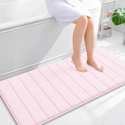OLANLY Memory Foam Long Bathroom Rugs Runner 47x24, Super Soft Absorbent
