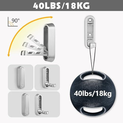 Folding Wall Hooks, 6 Pack, Silver, Zinc Alloy, Heavy Duty Coat Hooks