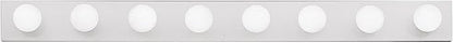 Kichler 48" Linear Bathroom Light Fixture, 8-Light Vanity for Bathroom in Chrome, 626CH, (48" W x 4.25" H x 2" D)