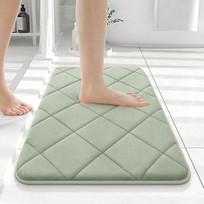 OLANLY Memory Foam Bath Mat 24x16, Ultra Soft and Absorbent Bathroom Rugs