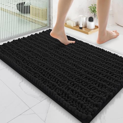 Smiry Bathroom Rugs 35X24, Extra Soft Rubber Backing Chenille Bath Mats