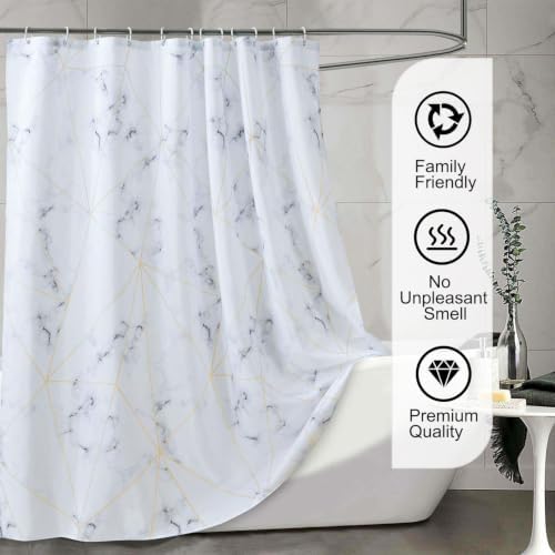 LLSCL Fabric Shower Curtain Liner with Magnets, Waterproof Hotel Quality, 72 x 72 Machine Washable