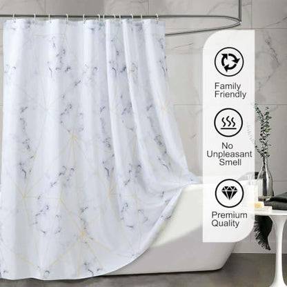 LLSCL Fabric Shower Curtain Liner with Magnets, Waterproof Hotel Quality, 72 x 72 Machine Washable