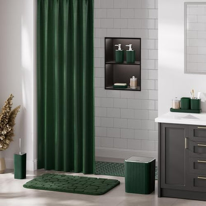 XLHOMO 26PC Bathroom Accessories Set - Gorgeous Green Bathroom Set, Bathroom Accessory Set, Shower Curtain Set with Bathtub Mats for Shower Tub, Trash Can & Soap Dispenser