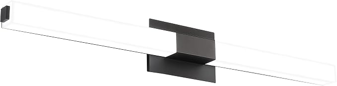 LED Bathroom Light fixtures 39.4in Matte Black Modern Vanity Lighting Acrylic Wall Light Bright Cool White 6000K