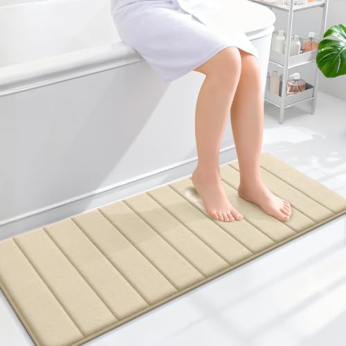 OLANLY Memory Foam Long Bathroom Rugs Runner 47x17, Super Soft Absorbent