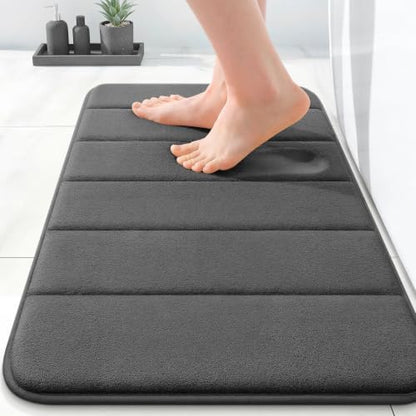 OLANLY Memory Foam Bath Mat 35x16, Super Soft and Absorbent Bathroom Rugs