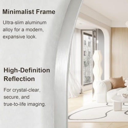Arched Wall Mirror for Bathroom, 30"x40" Arched Mirror Wall Mounted Mirror with Metal Frame, Silver Vanity Mirror Decor for Mantle, Bedroom, Entryway, Living Room