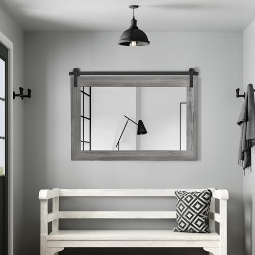 COGOOD Farmhouse Bathroom Mirrors for Over Sink - 22 x 30 Grey
