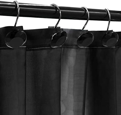 Crystal Diamond Round Shower Curtain Hooks Rings for Bathroom,Black,12PCS