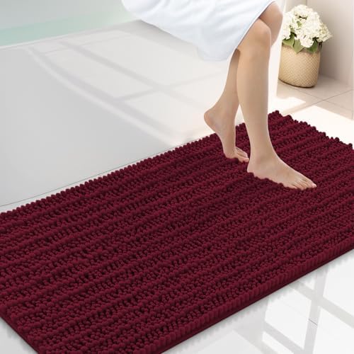 Smiry Bathroom Rugs 44X24, Extra Soft Rubber Backing Chenille Bath Mats