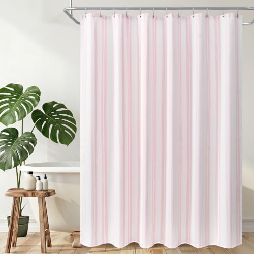 ORTIGIA 3 in 1 Waterproof Shower Curtain PEVA Liner Set 72x84 Inch,Pink