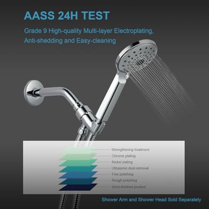 OFFO Shower Head Holder for Handheld Shower Head, Adjustable Shower Arm Mount for Connecting Shower Arm and Shower Hose, 1/2 Inch IPS Female Inlet and Male Outlet, Chrome Finish