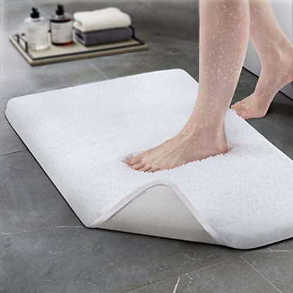 TECHMILLY Super Soft Shaggy Bathroom Rugs, Absorbent Thick Non Slip Microfiber Bath Rugs, Quick Dry Machine Washable Bath Mat for Bathroom Floor, Bathtub and Shower 20"x32"