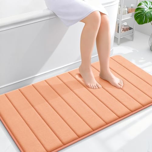 OLANLY Memory Foam Long Bathroom Rugs Runner 44x24, Super Soft Absorbent