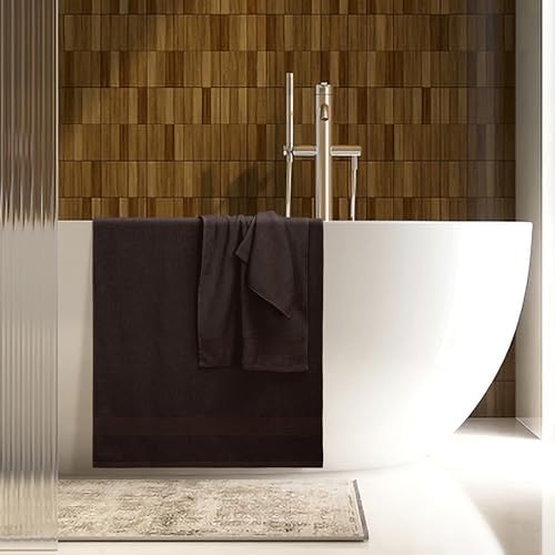 Belizzi Home 8 Piece Towel Set 100% Ring Spun Cotton, 2 Bath Towels 27x54, 2 Hand Towels 16x28 and 4 Washcloths 13x13 - Ultra Soft Highly Absorbent Machine Washable Hotel Spa Quality - Chocolate Brown