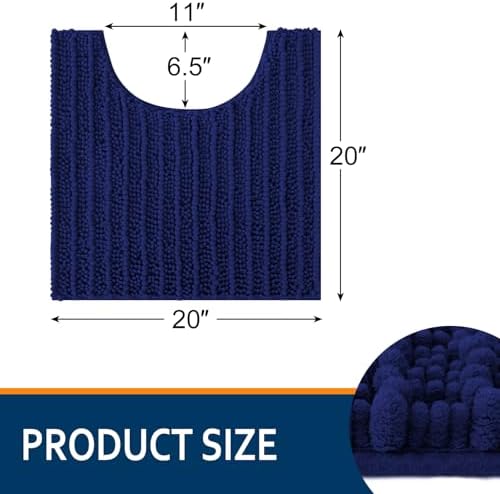 Smiry Bathroom Toilet Rugs U Shaped 20X20, Chenille Bath mats for Toilet