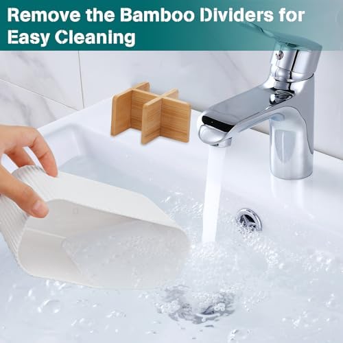 GFWARE White Toothbrush Holder, 5 Slots Bathroom Storage Organizer