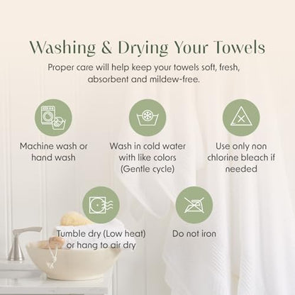 Springtree Home Luxury Bamboo Rayon Bath Towel Set | 6-Piece Set | Blue