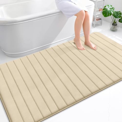 OLANLY Memory Foam Large Bath Mat 70x46, Super Soft Absorbent Bathroom Rugs