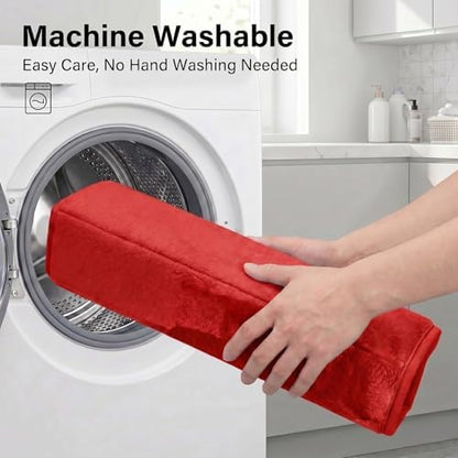 2 Piece Memory Foam Bath Mat Set, Extra Soft Absorbent Bathroom Rugs with U-Shaped Toilet Rug, Non-Slip Backing, Machine Washable, 24x16 + 20x20 U-Shaped, Red