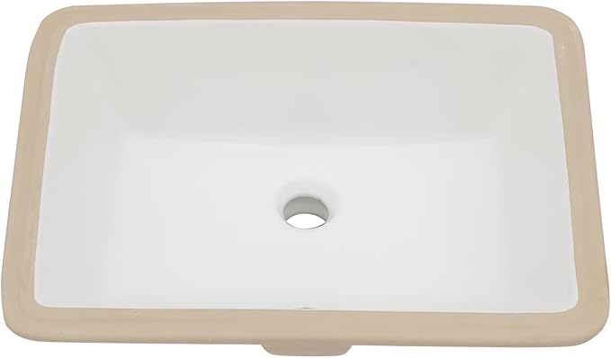 Sarlai Undermount Rectangular Vessel Sink - 20 x 14.5 inch Modern White Ceramic Art Basin with Overflow