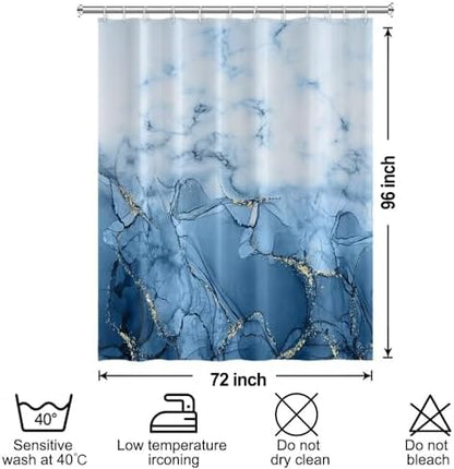 Light Blue Extra Long Waterproof Shower Curtain 72x96 inches