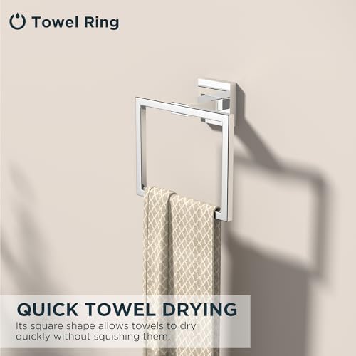 FORIOUS Toilet Paper Holder and Towel Ring Set, Bathroom Accessories Set