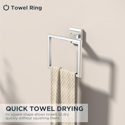 FORIOUS Toilet Paper Holder and Towel Ring Set, Bathroom Accessories Set