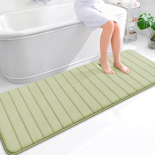 OLANLY Memory Foam Long Bathroom Rugs Runner 70x24, Super Soft Absorbent