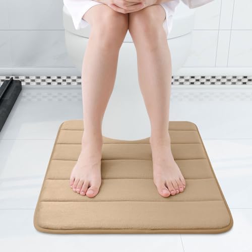 Buganda Memory Foam U-Shaped Toilet Rugs 20 x 20, Absorbent Bathroom mat