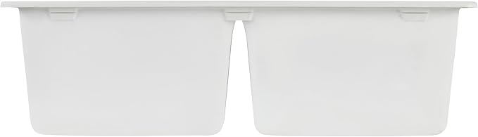 Signature Hardware 447668 Totten 33" Drop In or Undermount 50/50 Double Basin Granite Composite Kitchen Sink | Drop In / Undermount, Granite Composite, White - Black