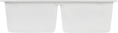 Signature Hardware 447668 Totten 33" Drop In or Undermount 50/50 Double Basin Granite Composite Kitchen Sink | Drop In / Undermount, Granite Composite, White - Black