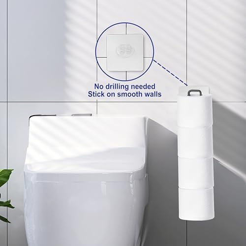Black Toilet Paper Holder for 4 Rolls Tissue, Over The Tank Toilet Paper Holder, Stainless Steel Rustproof Toilet Paper Storage Wall Mount, for Rv, Bathroom Storage and Organization, 1 PC