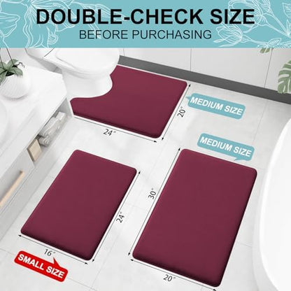 Smiry Memory Foam Toilet Rugs 24x20, Extra Soft Absorbent Bathroom Rugs