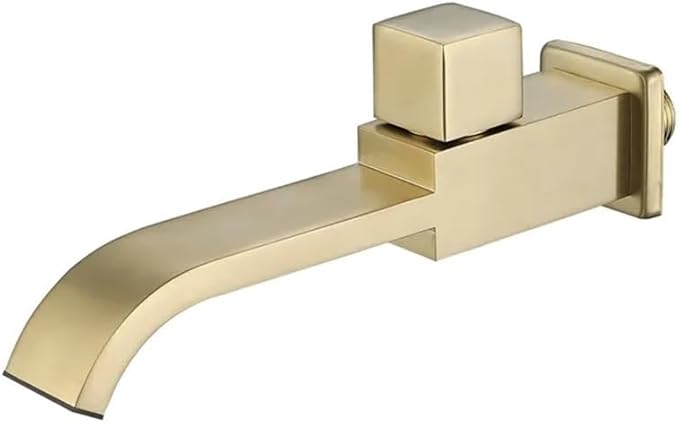 Faucet Only Cold Brushed in-Wall Bathroo Faucet Bathroom Sink Basin Mixer Tap Set(Brushed Gold) Faucet