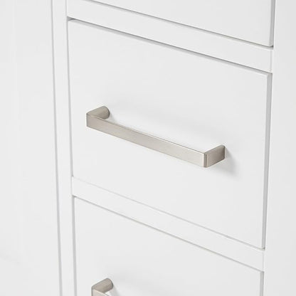 ARIEL Cambridge 60-inch Bathroom Vanity with Sink,Solid Wood, 1.5-inch Pure White Quartz Countertop & Backsplash, Double Rectangular Porcelain Sink, 4 Soft Closing Doors, 6 Dovetail Drawers, White