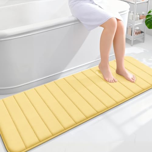 OLANLY Memory Foam Long Bathroom Rugs Runner 59x20, Super Soft Absorbent