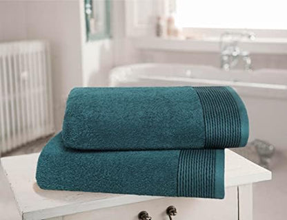 Belizzi Home Ultra Soft 2 Pack Oversized Bath Towel Set 28x55 inches, 100% Cotton Large Bath Towels, Ultra Absorbant Compact Quickdry & Lightweight Towel, Ideal for Gym Travel Camp Pool - Teal