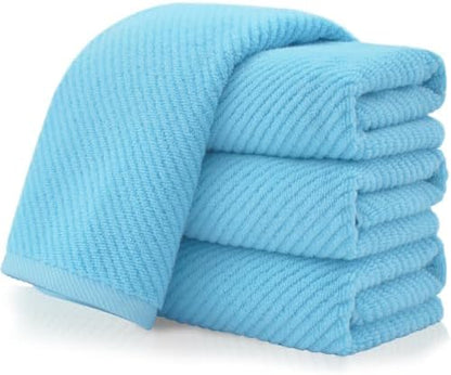 VOOVA & MOVAS Bathroom Hand Towels 4PC, 100% Cotton, 18x28 in, Blue