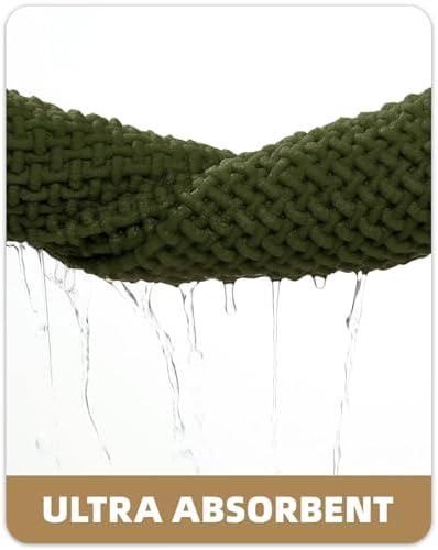 Color&Geometry 17"x29" Chenille Pile Bathroom Rugs Upgraded Denser,Green