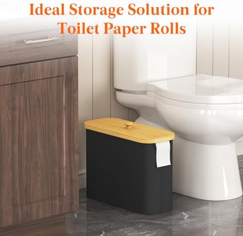 Lifewit Toilet Paper Storage Holder, Large Stand Basket, 23L, Black